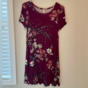 Red floral dress